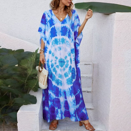 Women Tie-Dye Bohemian Maxi Dress Ivyshape
