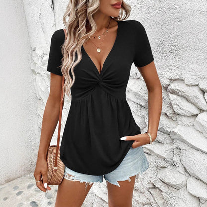 Women's Casual T-Shirt with Knot Detailing Ivyshape