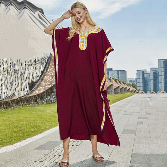 Women's beach tunic in modern kaftan style with elegant details Ivyshape