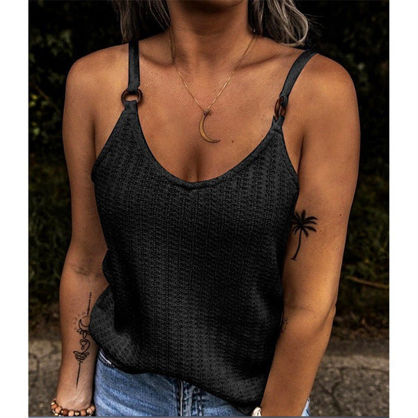 Women's knit texture spagen top Ivyshape