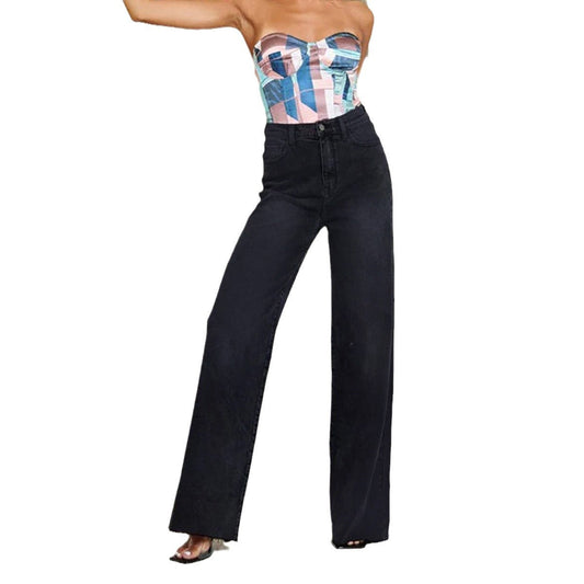 Women's High-Waisted Loose Denim Pants Ivyshape