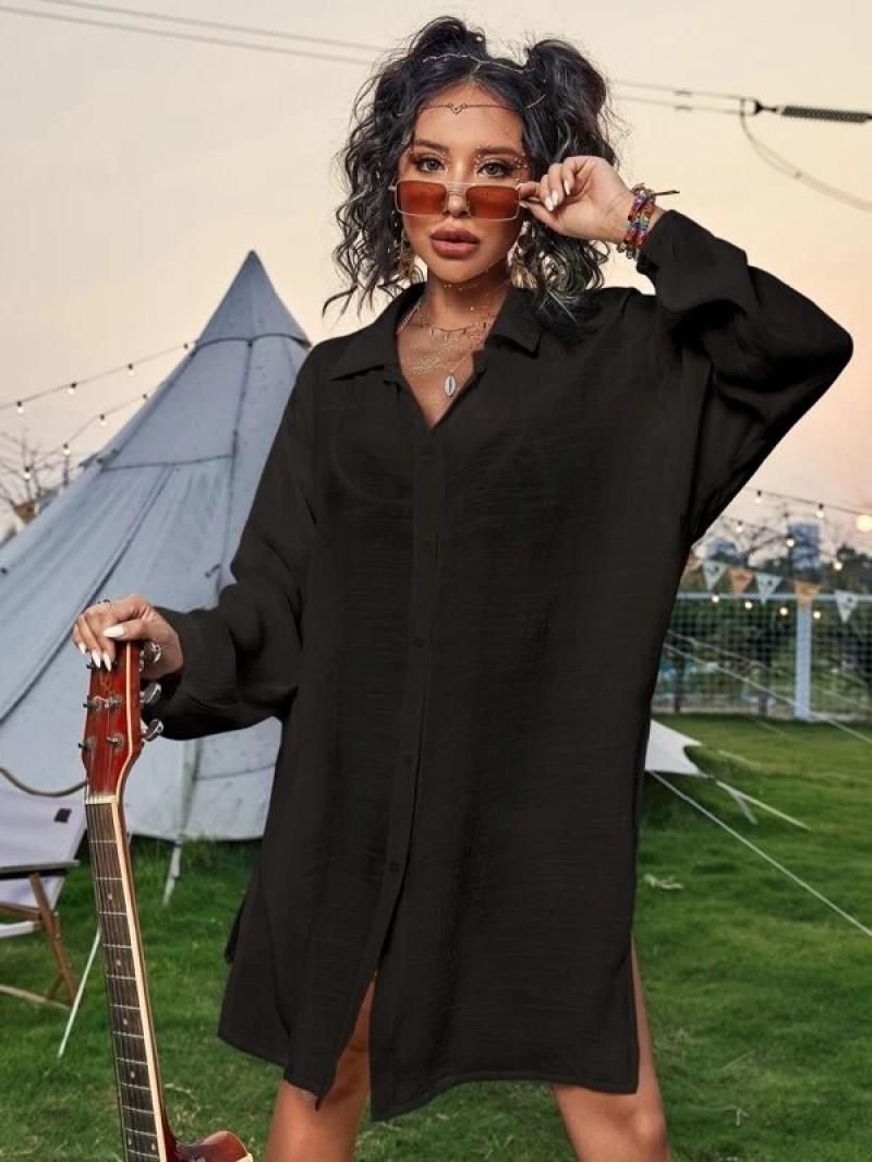 Women casual shirt dress Ivyshape