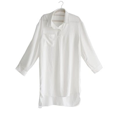Women's long-sleeved blouse with modern shirt collar and chest pocket Ivyshape