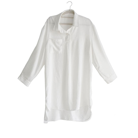 Women's long-sleeved blouse with modern shirt collar and chest pocket Ivyshape