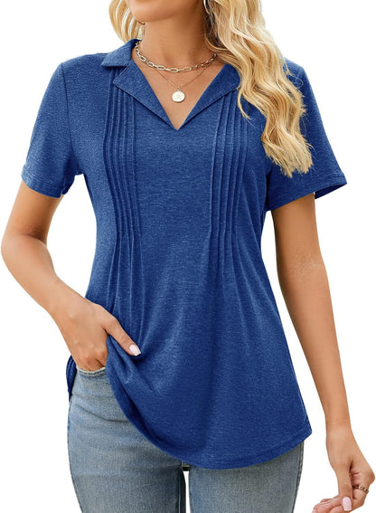 Women Pleated Detail Casual Tunic Ivyshape