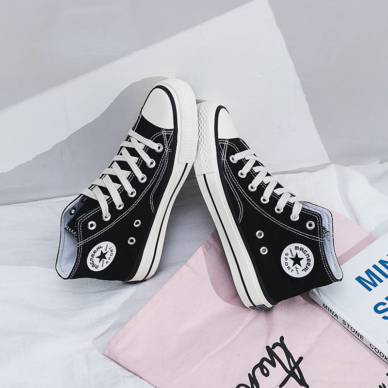 Women High Format Sneakers made of lightweight and breathable canvas with classic design Ivyshape