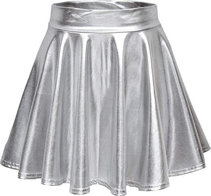 Ladies Stylish High Waisted Faux Leather Skirt Ivyshape