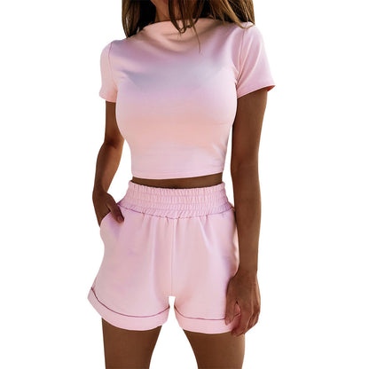Women's Casual Short Sleeve T-Shirt and Shorts Set Ivyshape