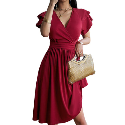 Lyanna | Elegante abito midi con scollo a V e stile sofisticato per donna