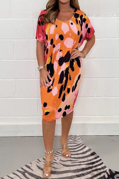 Ladies Elegant and Airy Midi Dress with Unique Animal Print Ivyshape
