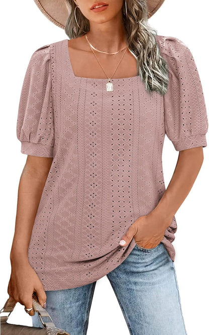 Ladies Elegant Puff Sleeve Blouse Ivyshape