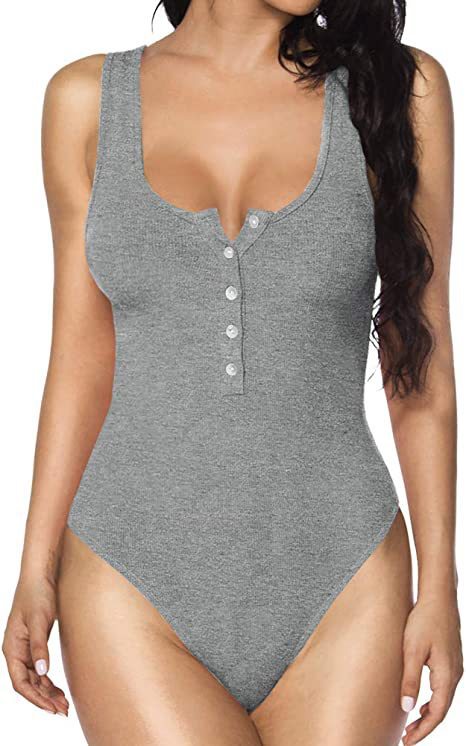 Women's Elegant Swimsuit with Button Details and High Leg Cut Ivyshape
