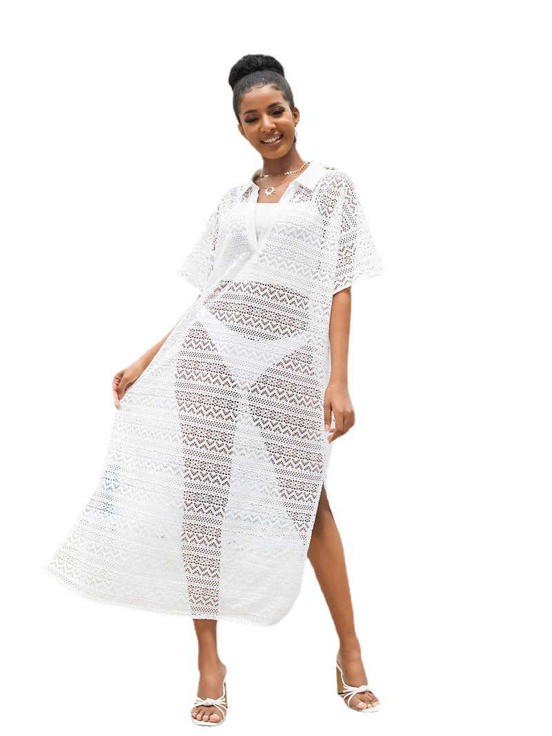 Women's crochet beach cover-up with modern design and elegant details Ivyshape