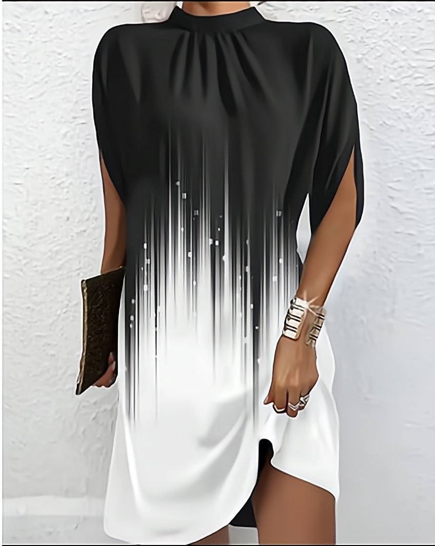 Women Abstract Print Kaftan Dress Ivyshape