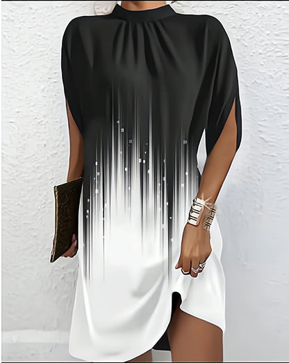 Women Abstract Print Kaftan Dress Ivyshape