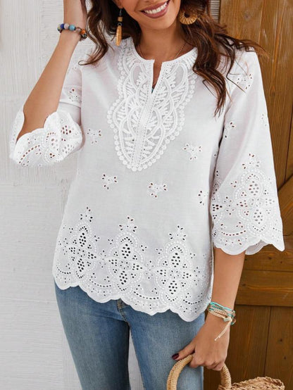 Ladies blouse with intricate embroidery Ivyshape