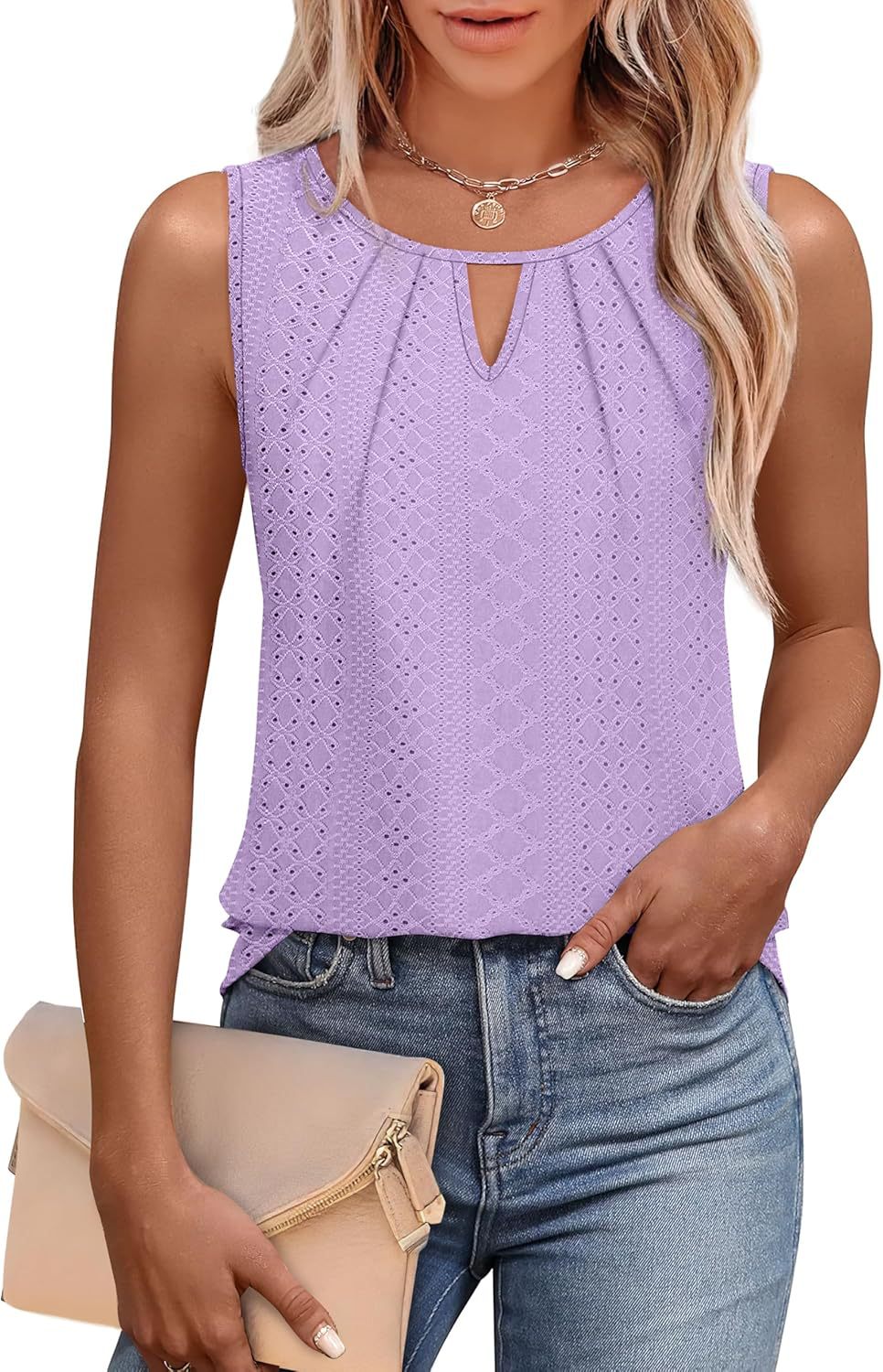 Women Eyeliner Design Keyhole Blouse Ivyshape