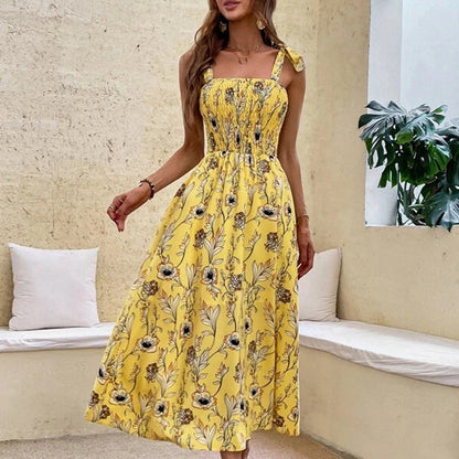 Women's summer dress with floral patterns Ivyshape