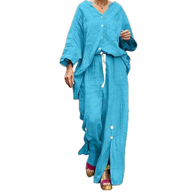 Women casual linen two-seater with button details Ivyshape