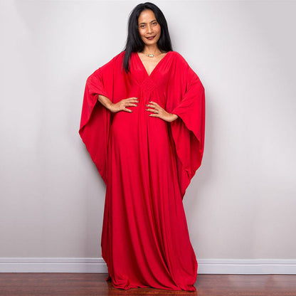Ladies Maxi Kaftan with flowing cut and wide sleeves Ivyshape