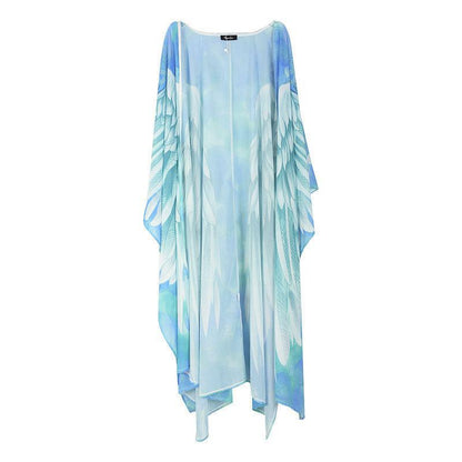 Women's Beach Cloak with Artistic Wings Design Ivyshape