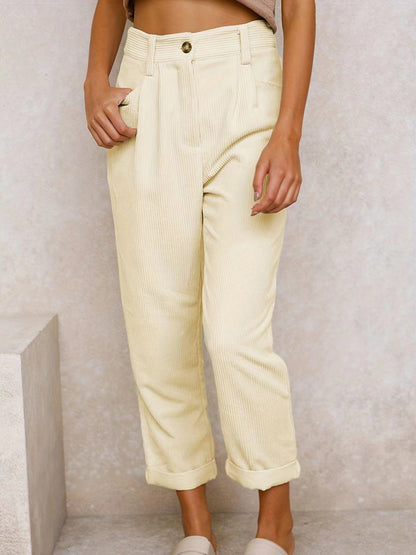 Women's High-Waisted Textured Pants Ivyshape