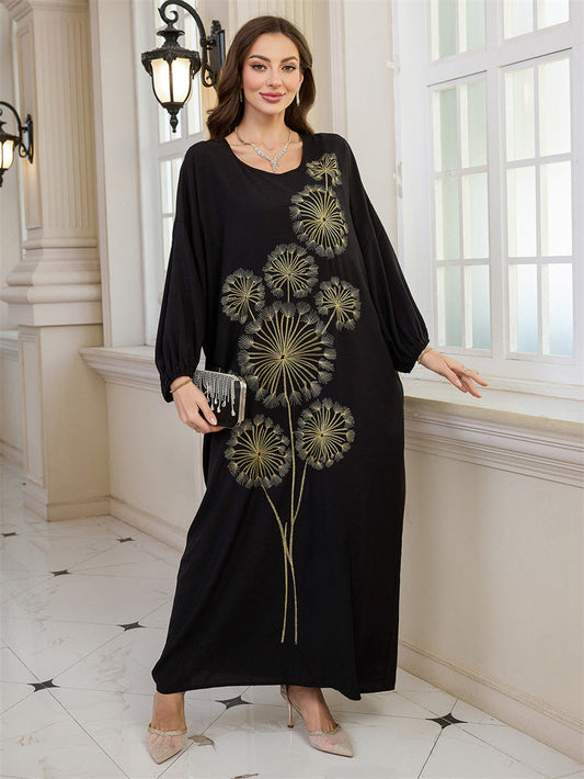 Women's maxi dress with intricate floral embroidery Ivyshape