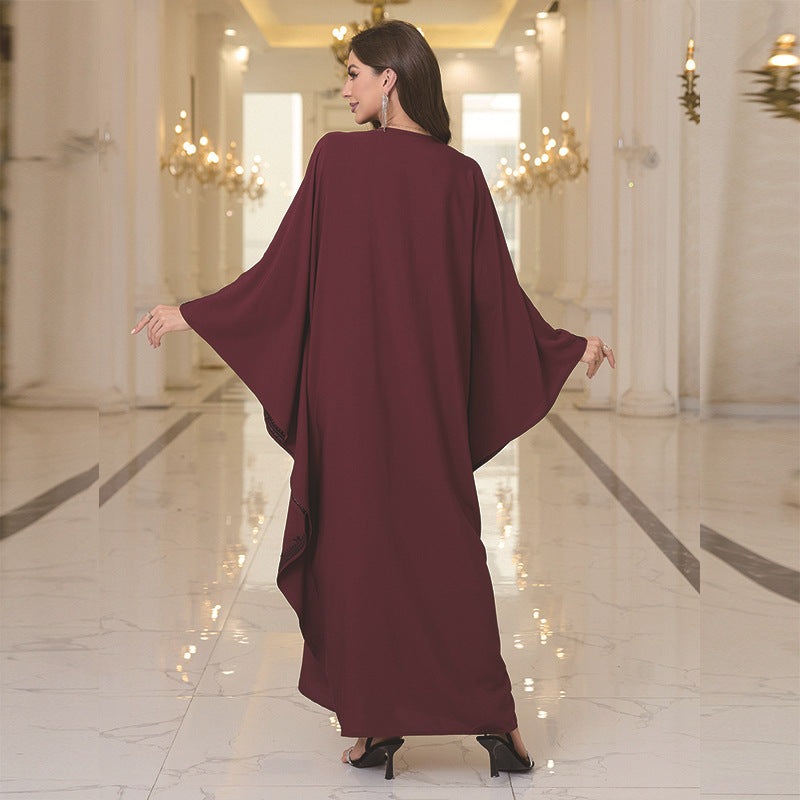 Women Elegant Kaftan Dress with Artistic Embroidery Ivyshape