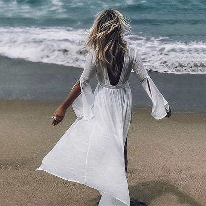 Women's Beach Cover-Up with Playful Sleeves and Airy Silhouette Ivyshape