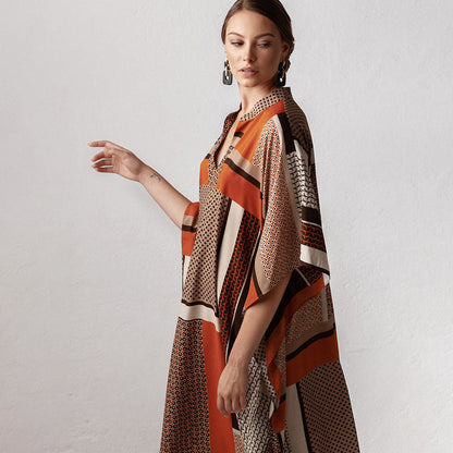 Women's kaftan with a modern color play and stylish cut Ivyshape
