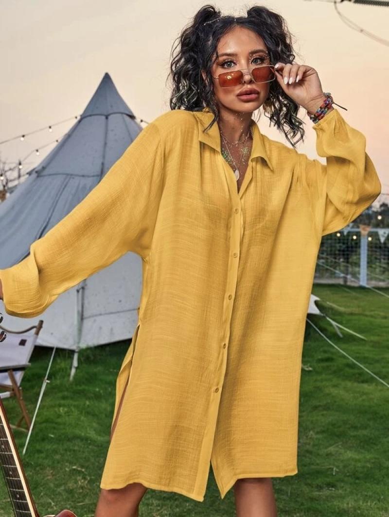 Women casual shirt dress Ivyshape