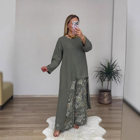 Women Relaxed Fit Linen Tunic Top Ivyshape