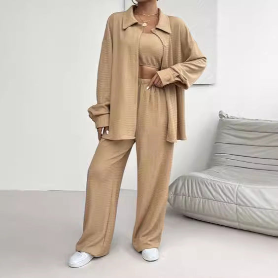 Women's Two-Piece Casual Set Made of Patterned Fabrics Ivyshape