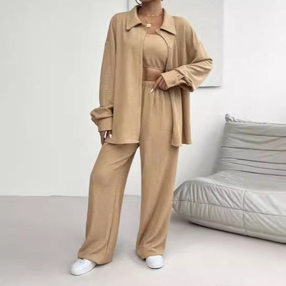 Women's Two-Piece Casual Set Made of Patterned Fabrics Ivyshape