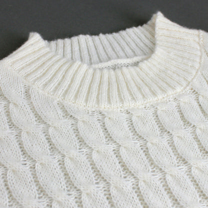 Women’s knitted dress with voluminous sleeves and ribbed texture Ivyshape