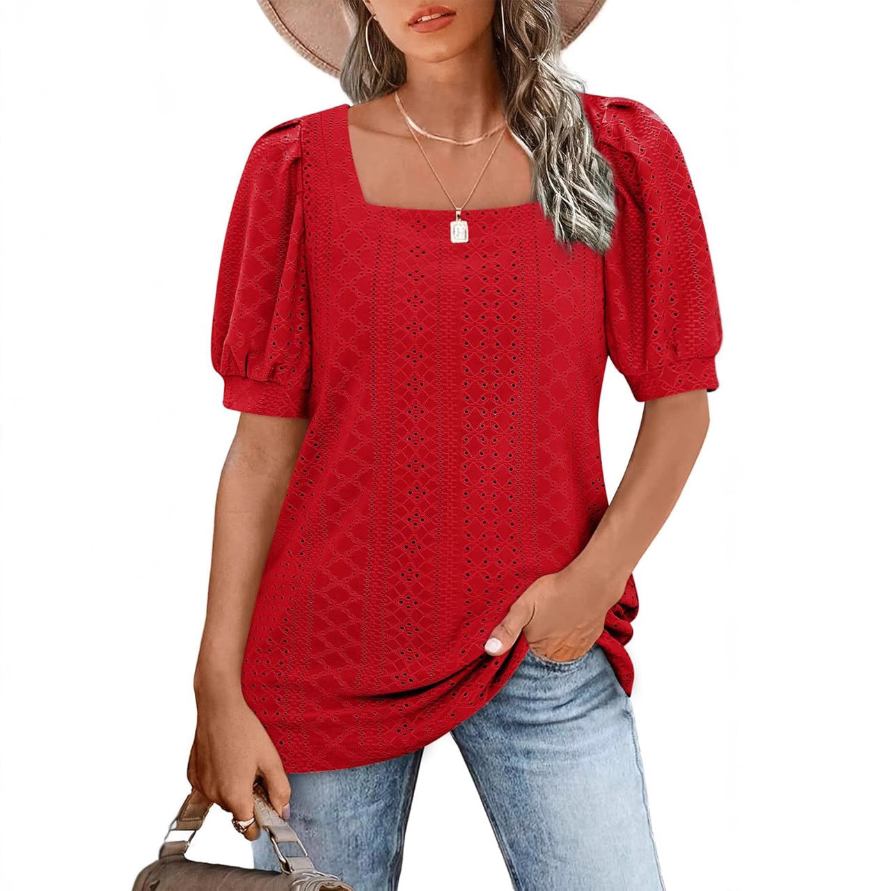 Ladies Elegant Puff Sleeve Blouse Ivyshape
