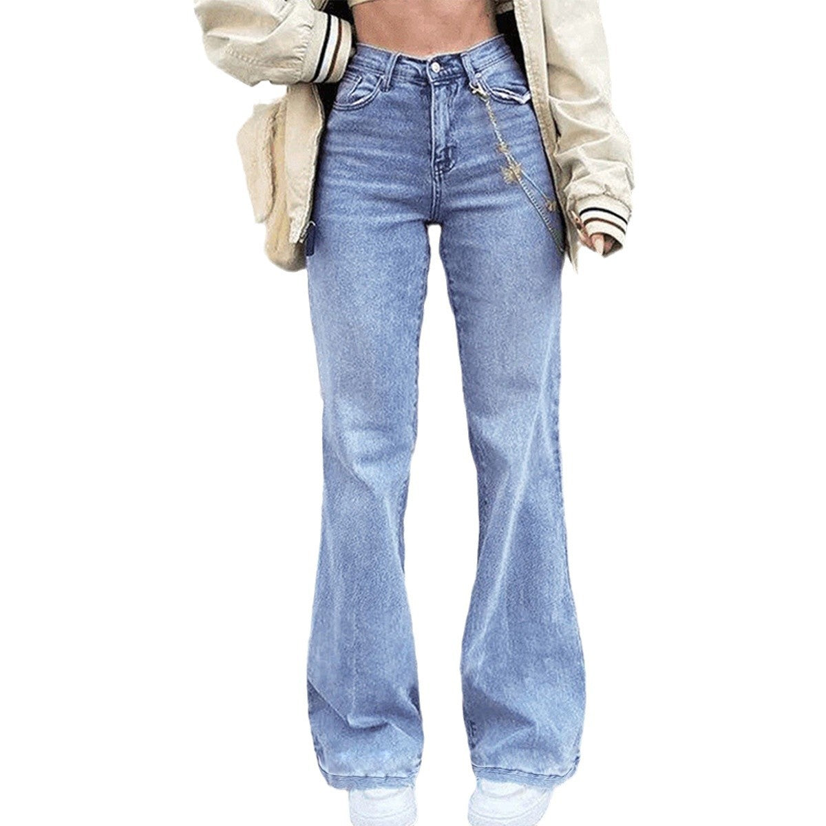 Women's High Waist Flared Denim Pants Ivyshape