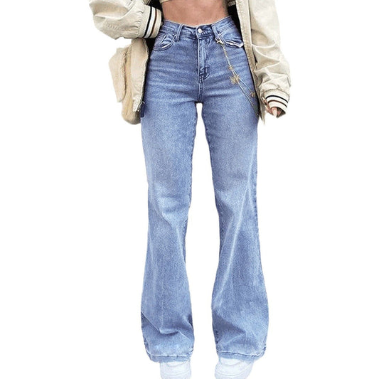 Women's High Waist Flared Denim Pants Ivyshape