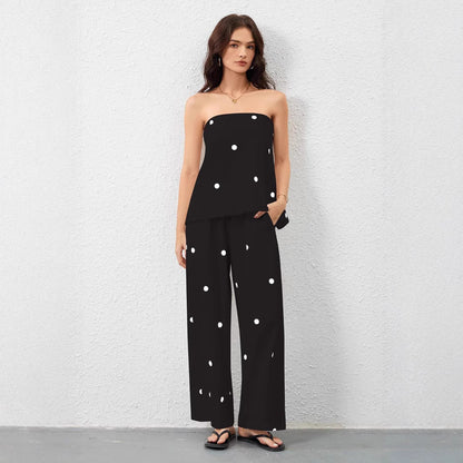 Women's Stylish Wide Leg Striped Set Ivyshape