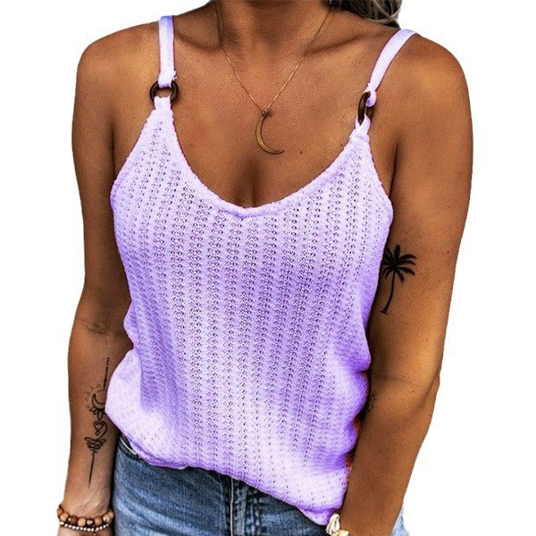 Women's knit texture spagen top Ivyshape