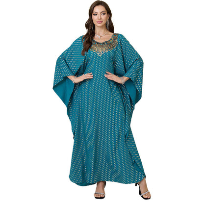 Ladies maxi kaftan with elegant application Ivyshape