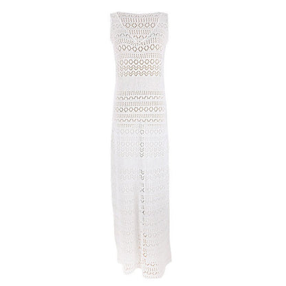 Women's Knit Maxidress with Intricate Crochet Pattern Ivyshape