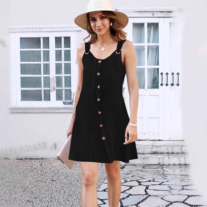 Women Casual Button-Down A-Line Dress Ivyshape