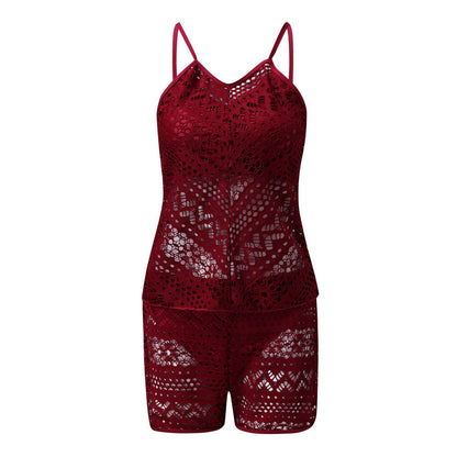 Women's swimsuit with sophisticated cut-outs and delicate crochet look Ivyshape