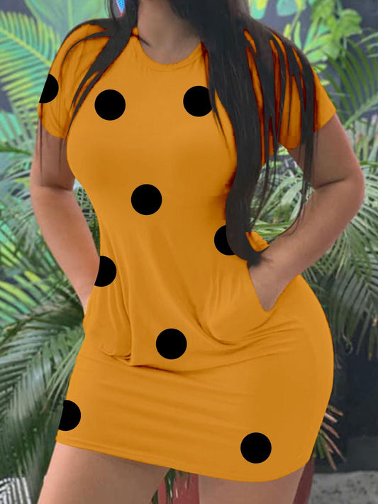 Women's Casual Polka Dots Dress with Pockets Ivyshape