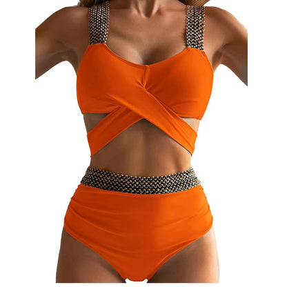 Women's sporty bikini with wrap top and elegant accents Ivyshape