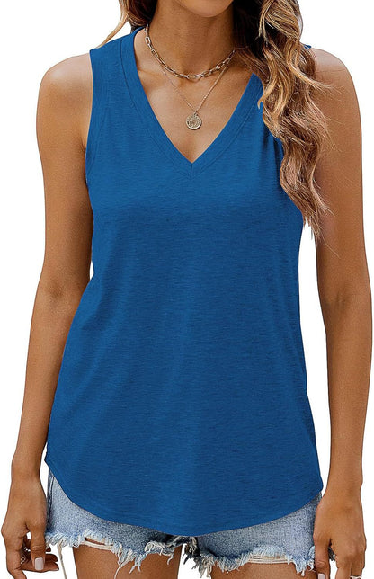 Women V-neck Sleeveless Top Ivyshape