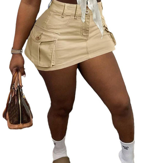 Women's Utility Mini Skirt with Pockets Ivyshape