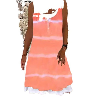 Women's Floral Print Sleeveless Beach Dress Ivyshape