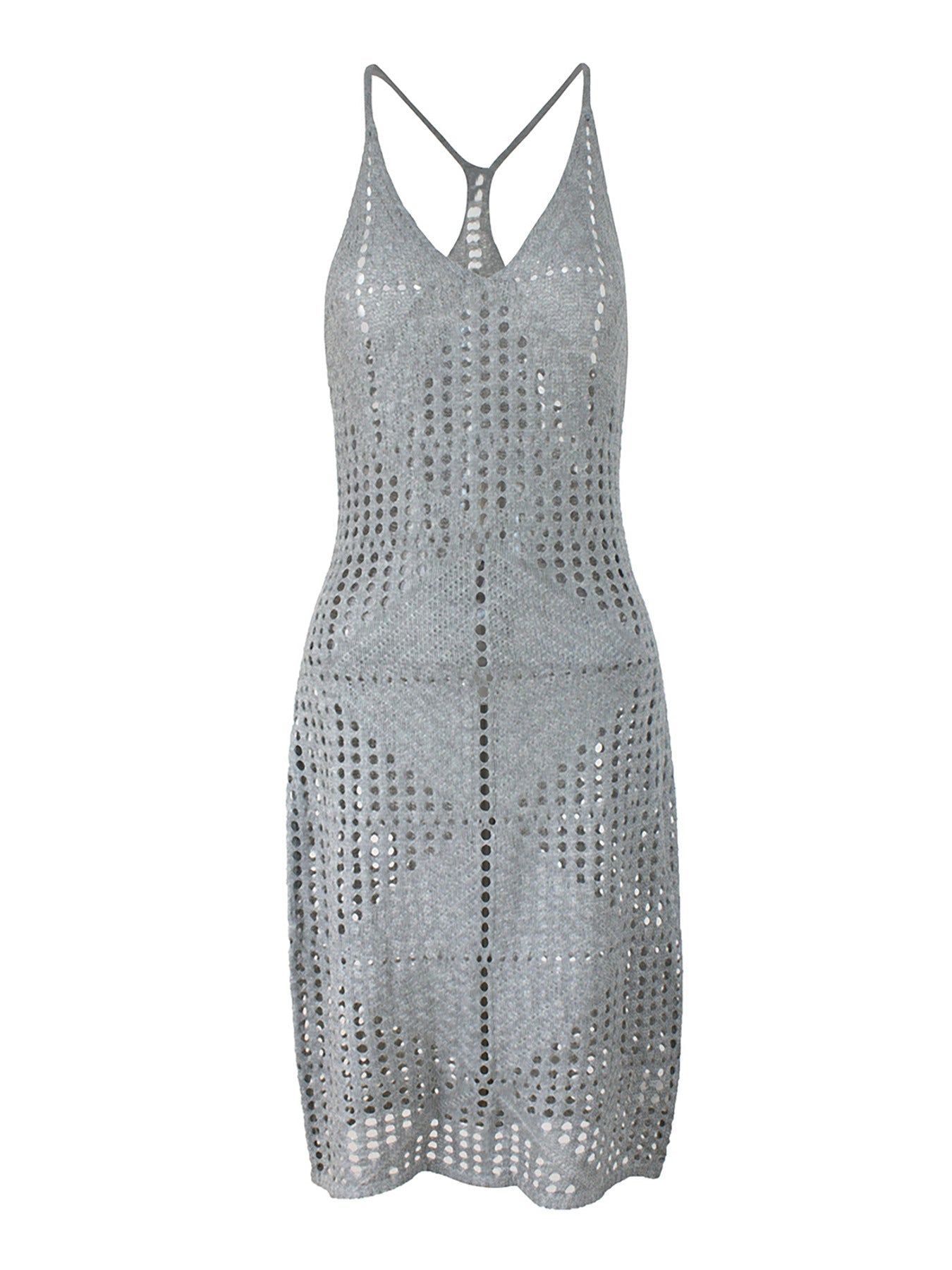 Ladies Crochet Beach Dress with Intricate Hole Pattern Ivyshape